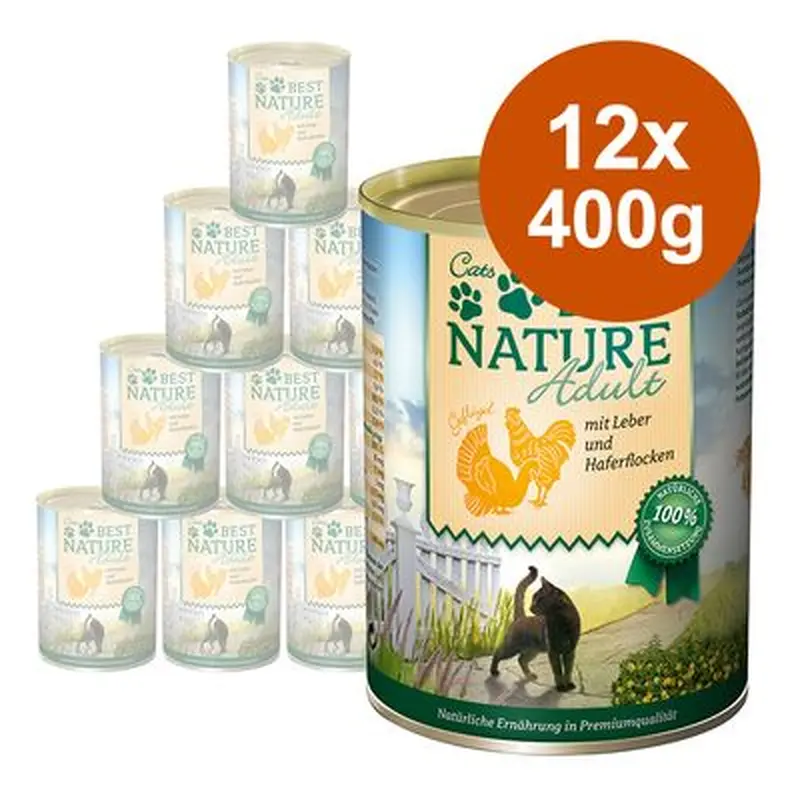 Best Nature Adult Cat Saver Pack 12 x 400g - Poultry & Rabbit