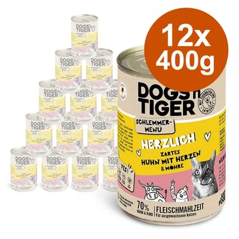 Dogs'n Tiger Gourmet Menu Saver Pack 12 x 400g - Kitten Chicken with Trout