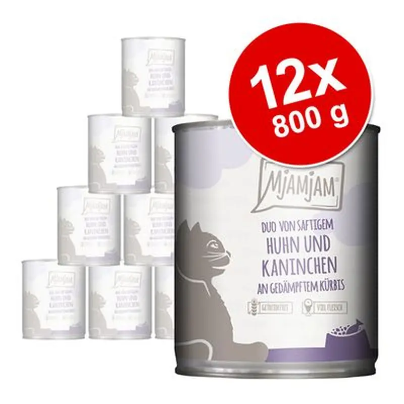 MjAMjAM Duo Saver Pack 12 x 800g - Delicious Beef & Good Turkey with Steamed Pumpkin