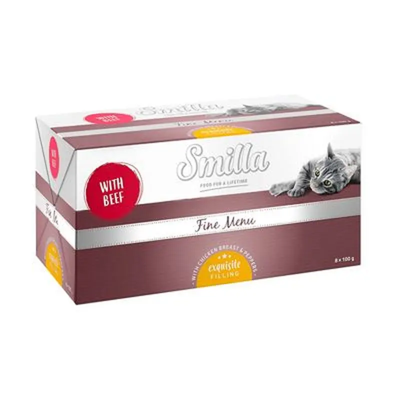 Smilla Fine Menu Exquisite Filling 8 x 100g - Turkey with Chicken Breast & Peppers