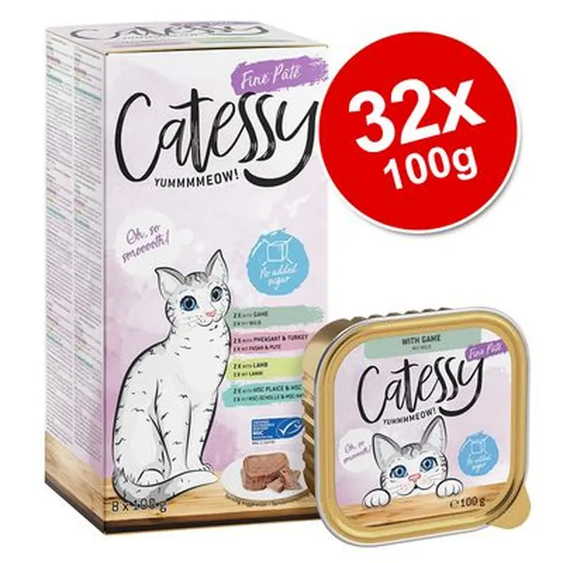 Catessy Trays Mixed Packs Saver Pack 32 x 100g - Fine Pt  Mix II