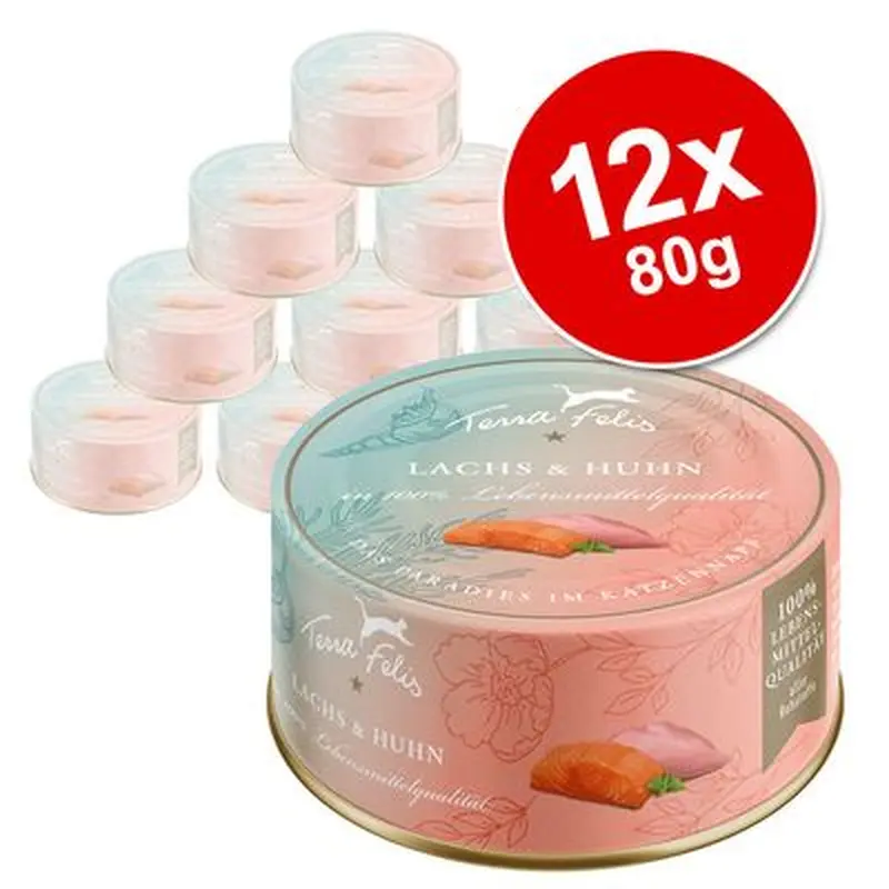 Terra Felis 12 x 80 g - Salmon & chicken