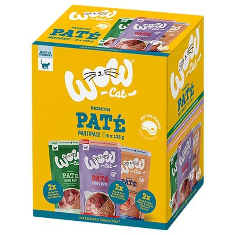 WOW Cat Adult Pat Mixed Pack Saver Pack 24 x 125g - Mixed Pack (3 Varieties)