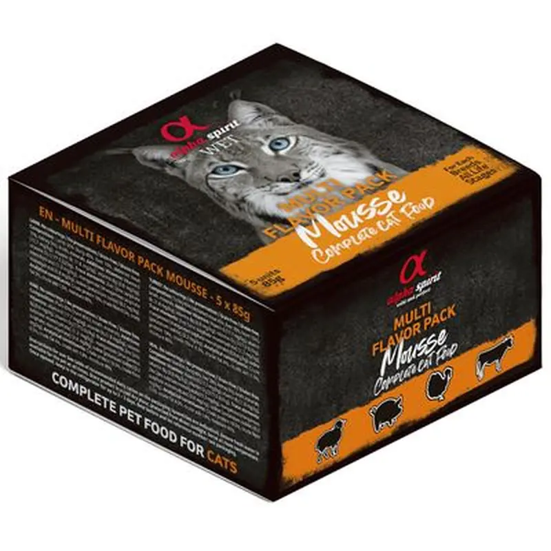 alpha spirit Multi-Flavour Pouch for cats - 10 x 85 g