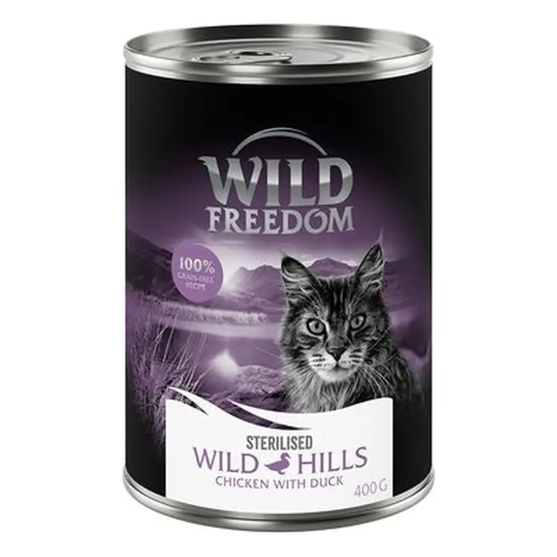 Wild Freedom Adult Sterilised 6 x 400g - Grain-Free - Wide Country Sterilised - Chicken