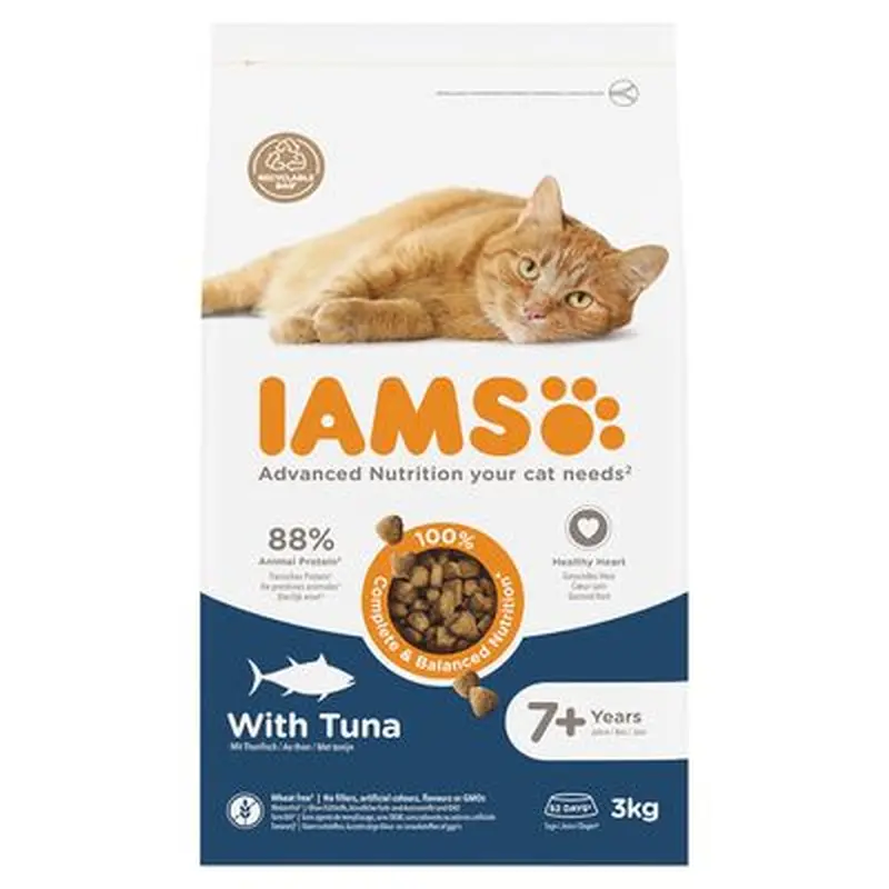 IAMS Advanced Nutrition Senior Cat 7+ with Tuna - Economy Pack: 2 x 10kg