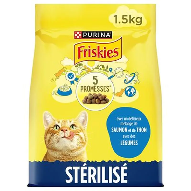 PURINA Friskies Sterilised Cat with Salmon and Vegetables - Economy Pack: 2 x 3kg