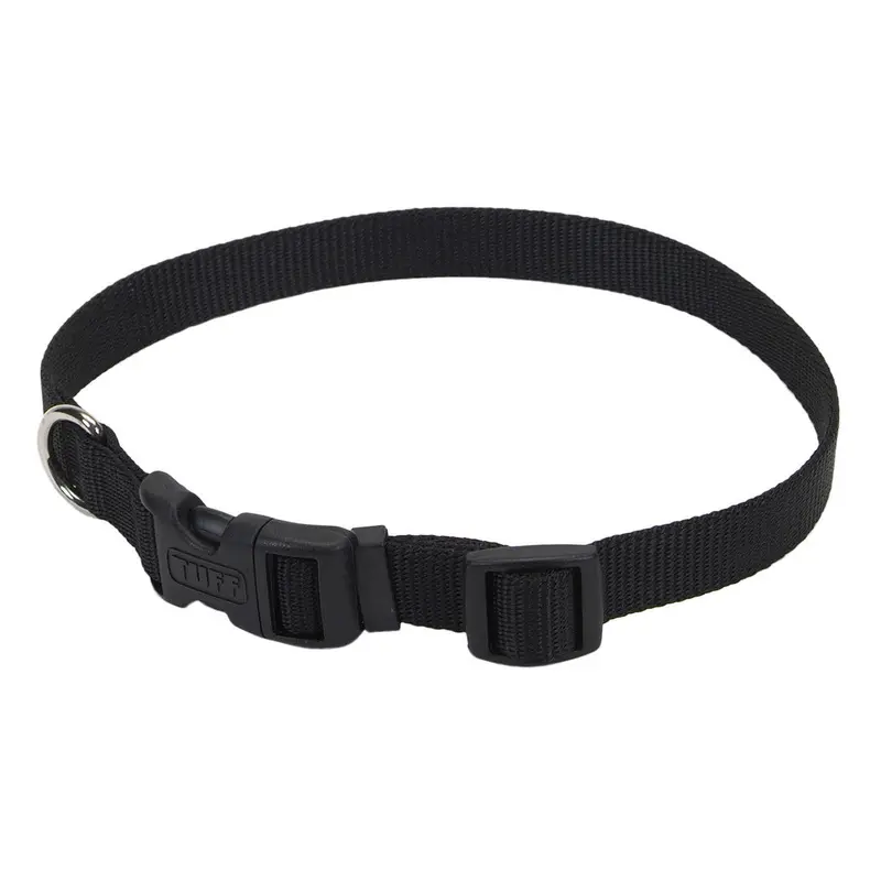 Coastal Pet Products Tuff Buckle Adjustable Nylon Large Dog Collar Black 1" X 18-26"-