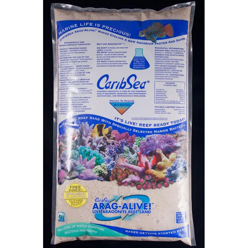 CaribSea Arag-Alive Fiji Pink Aquarium Sand 20 lb