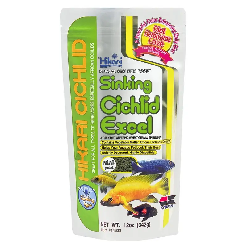 Hikari Cichlid Excel Sinking Pellets Fish Food 12 oz Mini