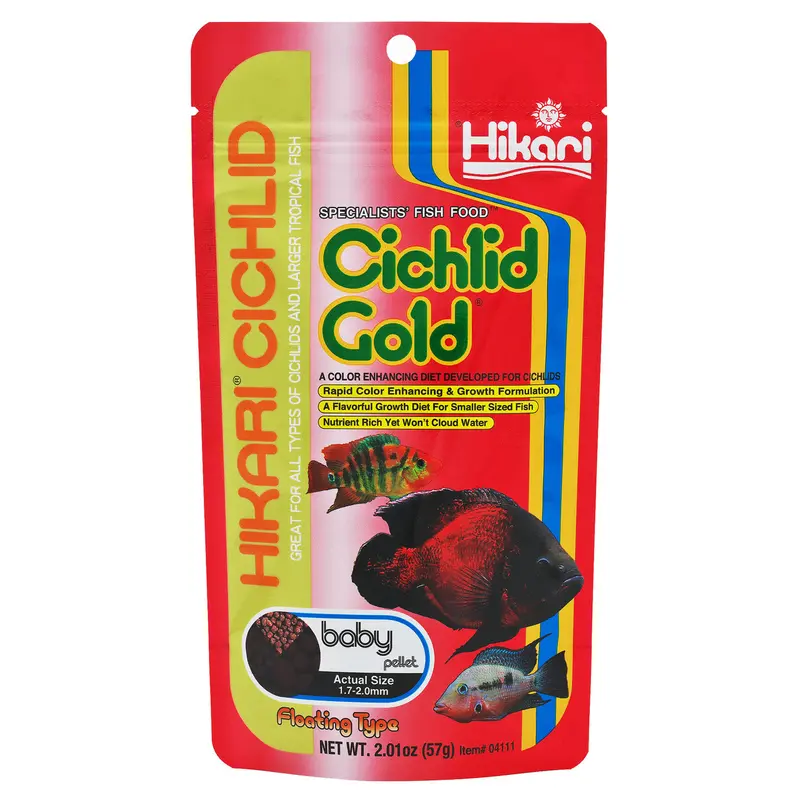 Hikari Cichlid Gold Baby Pellets Fish Food 2 oz Baby