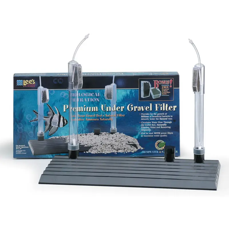 Lees Premium Under Gravel Filter Black, Clear 10 in x 20 in