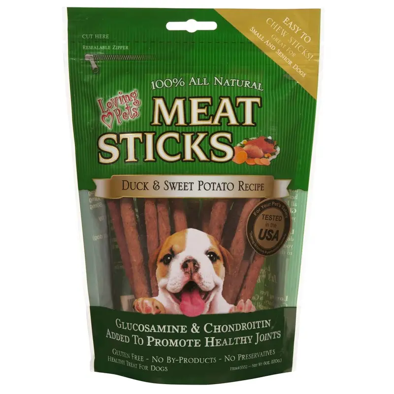 Loving Pets Meat Sticks Dog Treats Duck & Sweet Potato 6oz