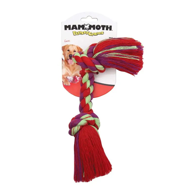 Mammoth Cotton Blend Color Rope Bone Dog Toy Assorted 16in XL