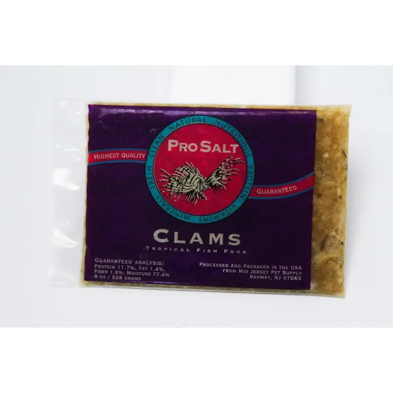 Pro Salt Clams Frozen Fish Food 8 oz SD-5
