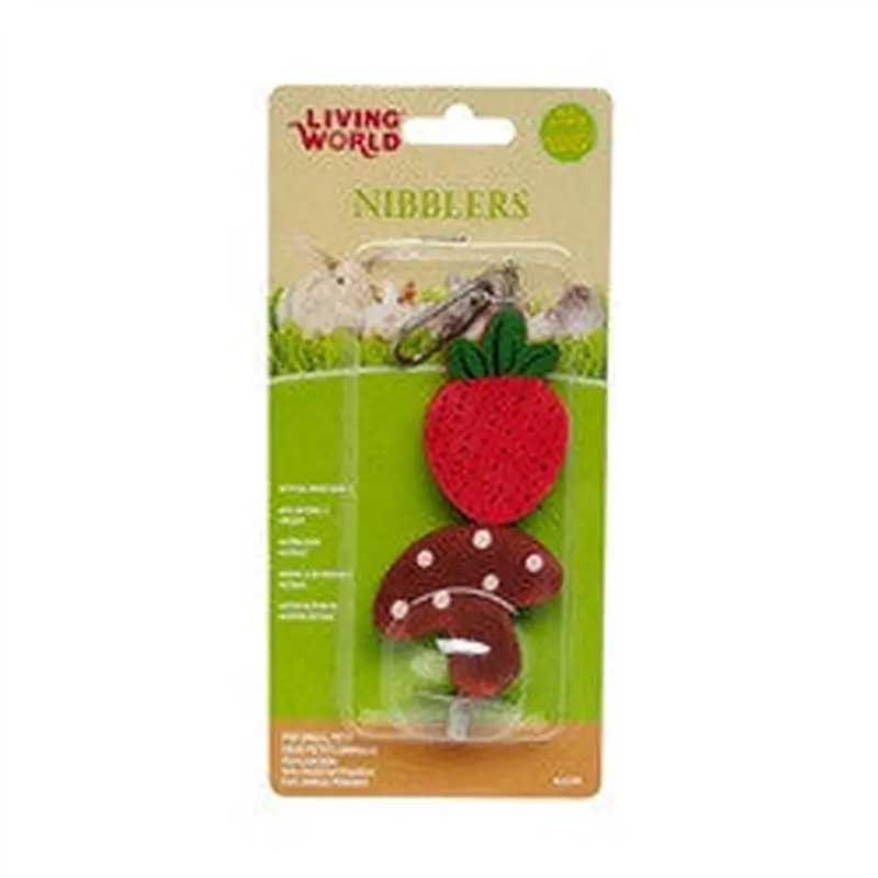 Living World Nibblers Wood Chews Stawberry and Mushroom 61475