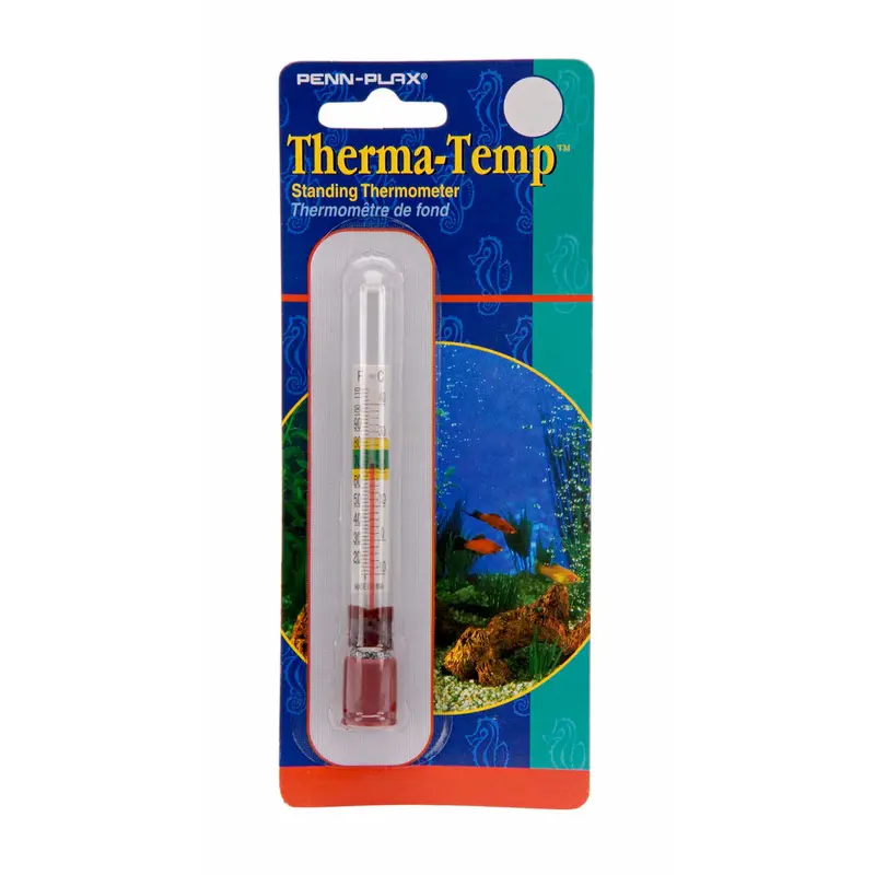 Penn-Plax Therma-Temp Standing Aquarium Thermometer Clear 4.25 in