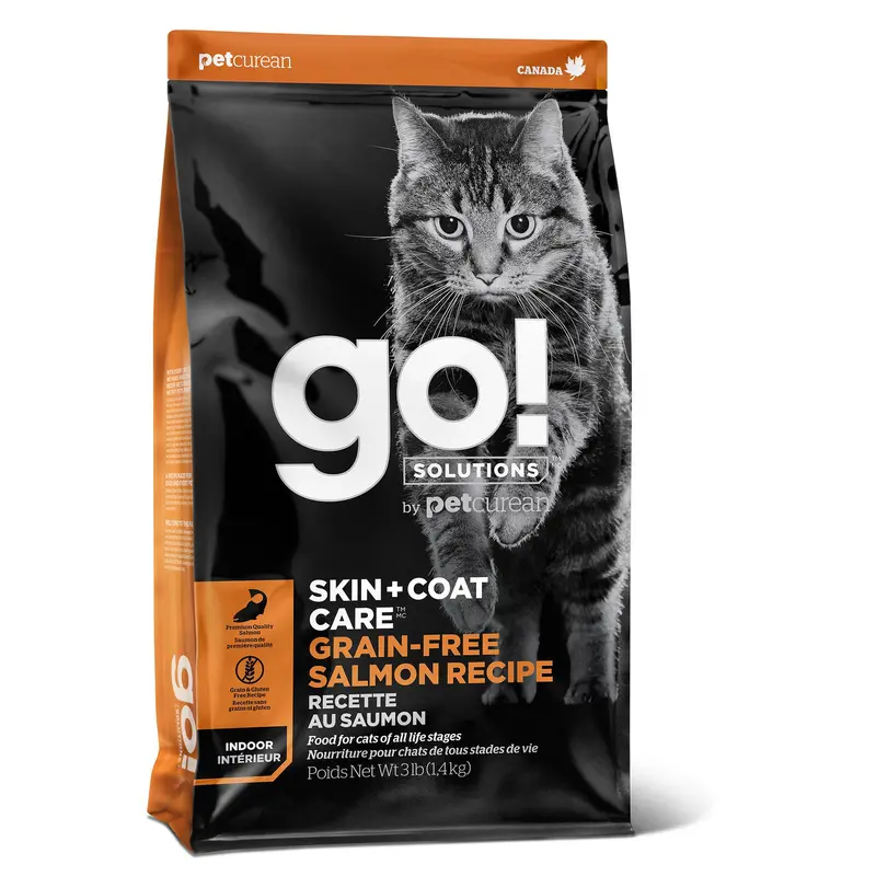 Petcurean Go! Skin & Coat Care Grain Free Salmon Recipe for cats 3lb C=6 