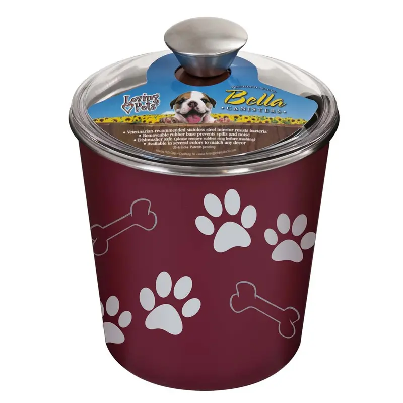 Loving Pets Treat Canister Merlot