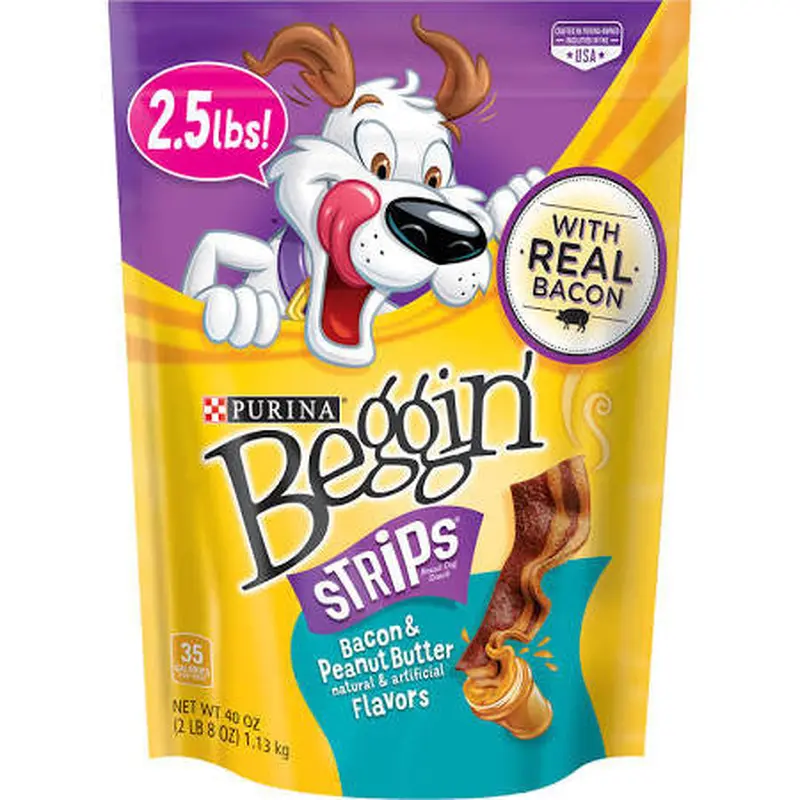 Beggin Strips Peanut Butter/Bacon 3/40z 