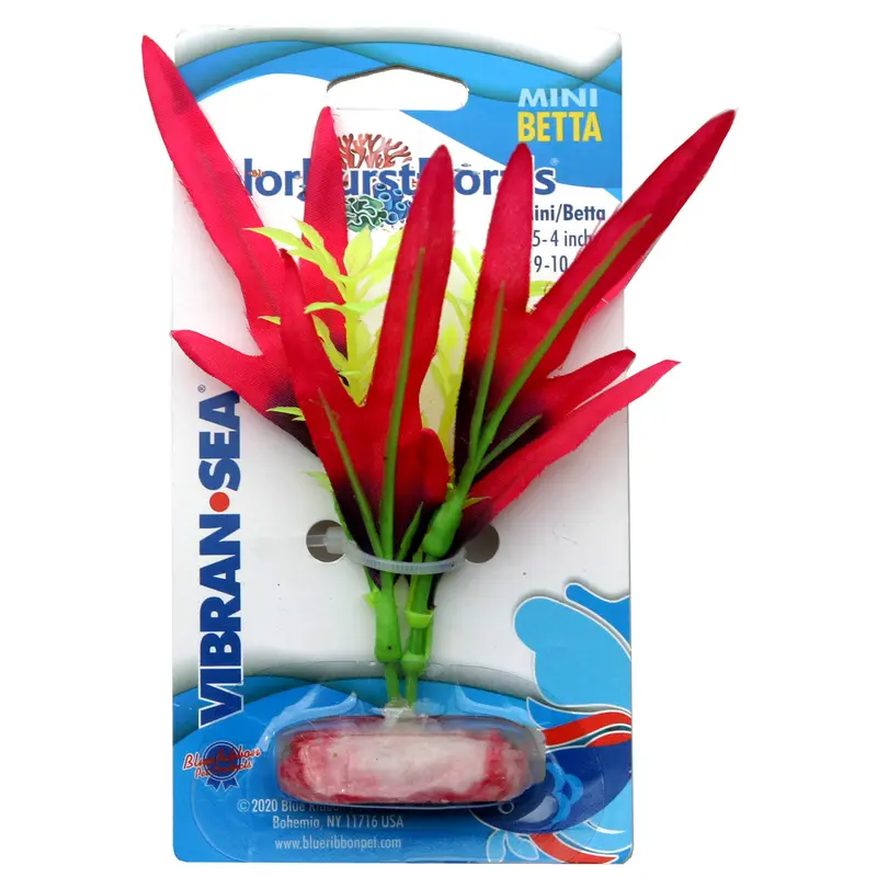 Blue Ribbon Colorburst Florals Finger Leaf Aquarium Plant Red Mini