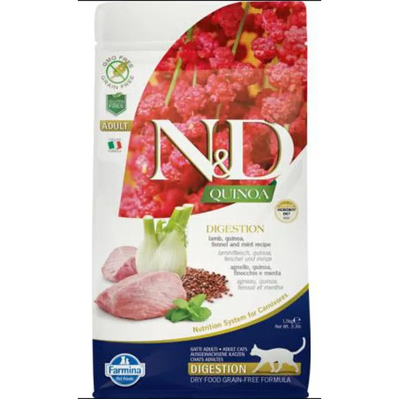 Farmina Cat Dry QUINOA GF LID Digestion Lamb 3.3#