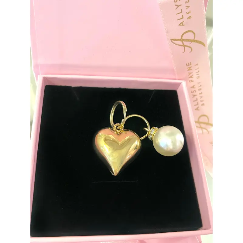 Puffy Heart Charm & Pearl Charm Set