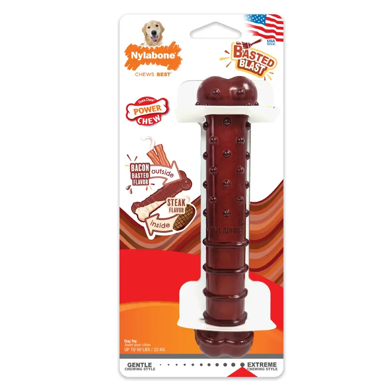 Nylabone Power Chew Basted Blast Dual Flavored Dog Chew Toys Large/Giant