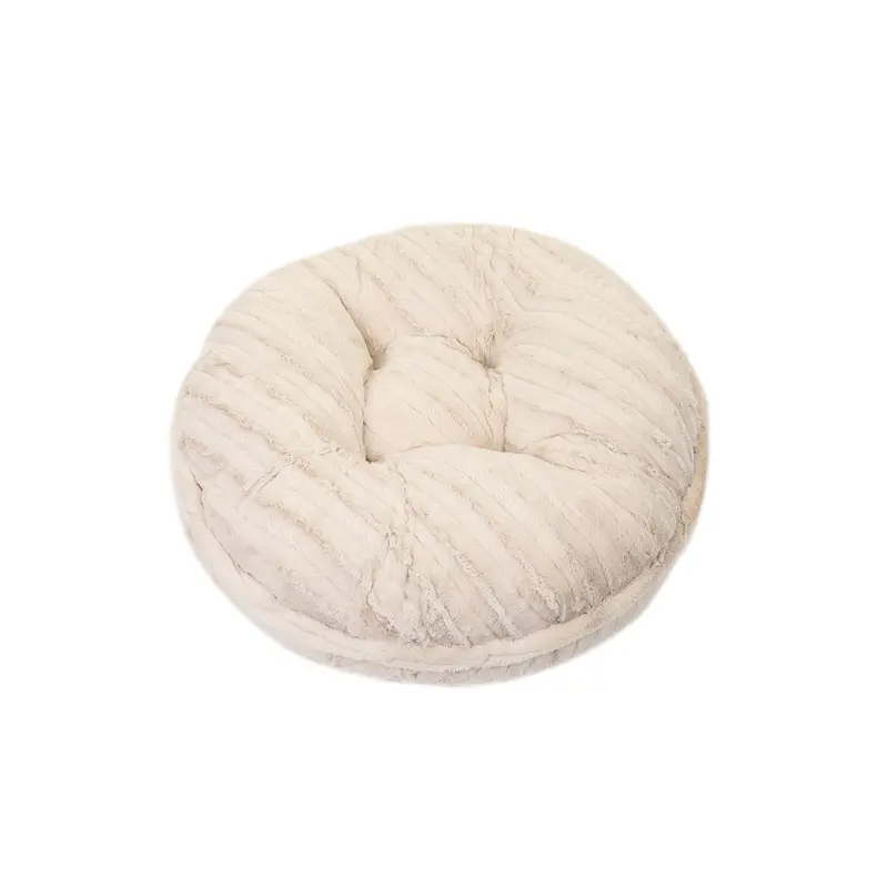 Cream Mink Bagel Bed