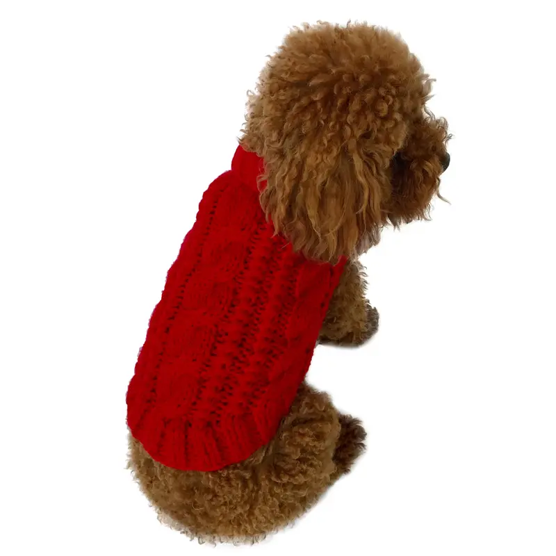Irish Isle Handknit, Mockneck, Red