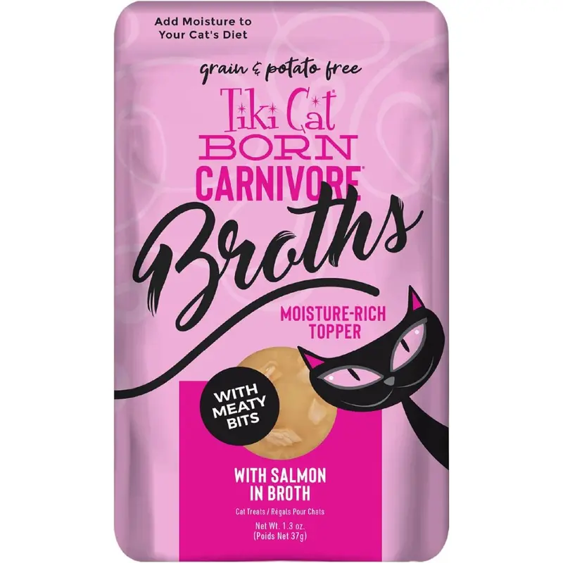 Tiki Cat Born Carnivore Salmon in Broth Cat Food Topper 1.3oz