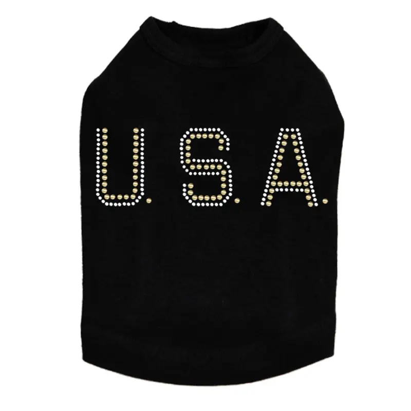 USA (Gold & Silver Nailheads) - Dog Tank