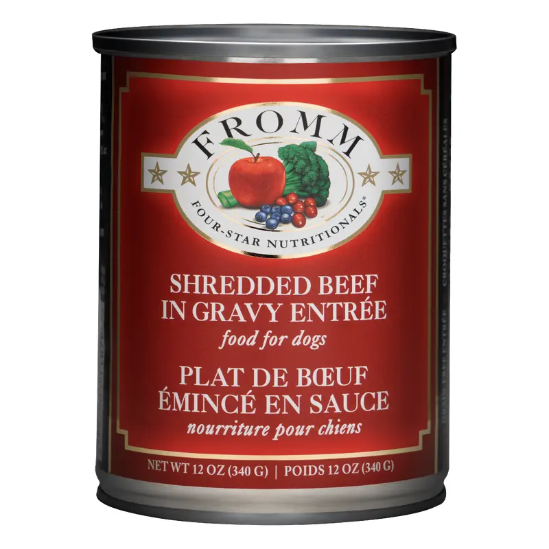 Fromm Four-Star Nutritionals Shredded Beef in Gravy Entre Food for Dogs 12 oz
