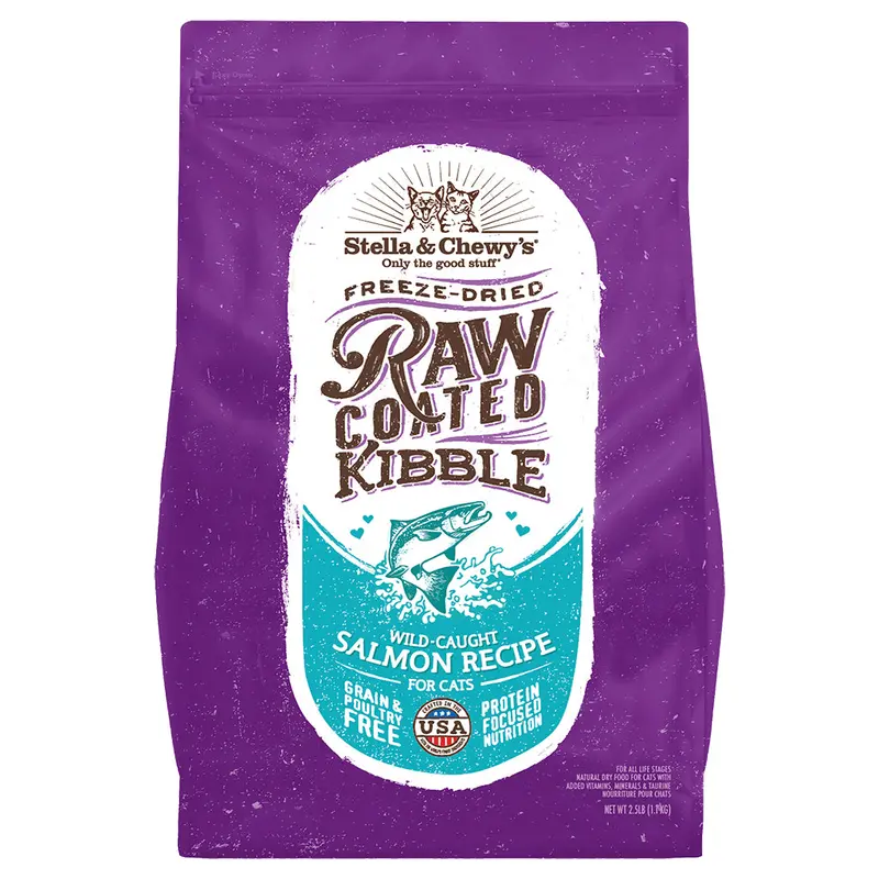 Stella & Chewy's Raw Coated Dry Cat Food Kibble Salmon 2.5 lbs