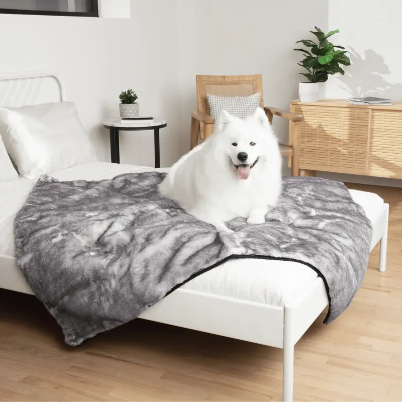 PupProtector Luxe Waterproof Faux Fur Blanket - Ultra Soft Chinchilla
