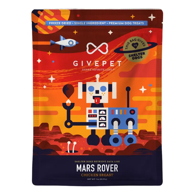 GivePet Freeze Dried Grain Free Mars Rover Dog Treats 3oz