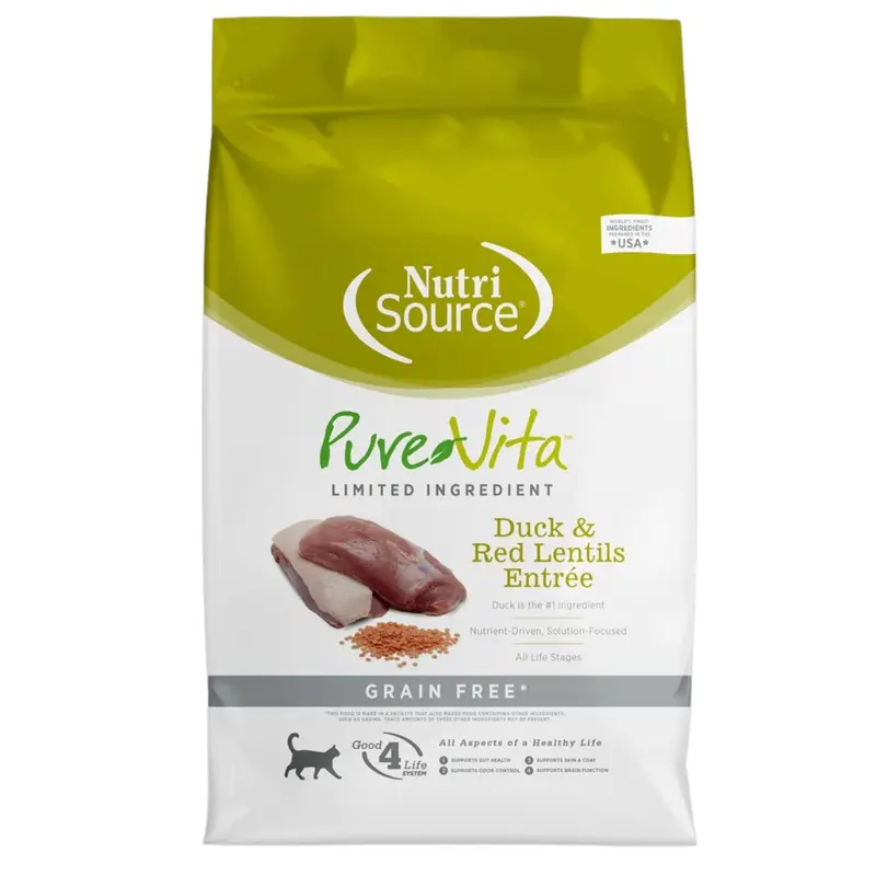 PureVita Grain Free Duck & Red Lentils Dry Cat Food 4lb