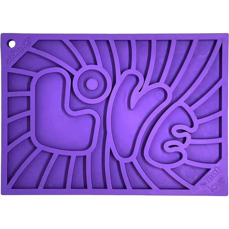 SodaPup eMat Dog & Cat Groovy Love Lick Mat Small Purple