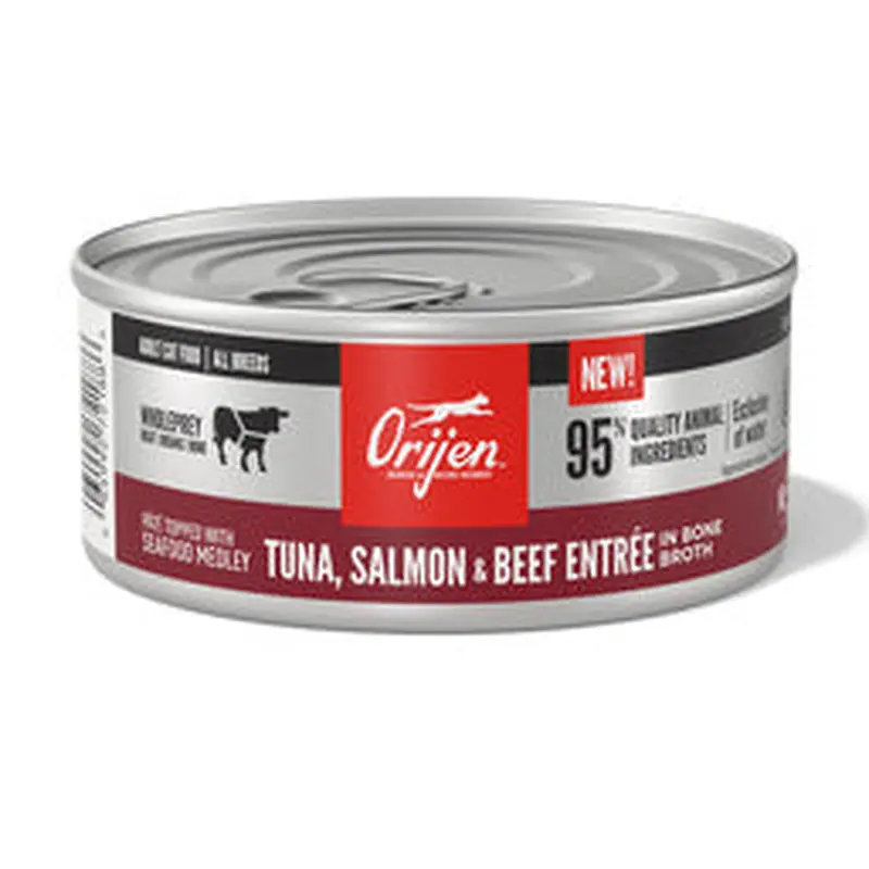 ORIJEN Tuna, Salmon + Beef Entre in Bone Broth, 5.5oz