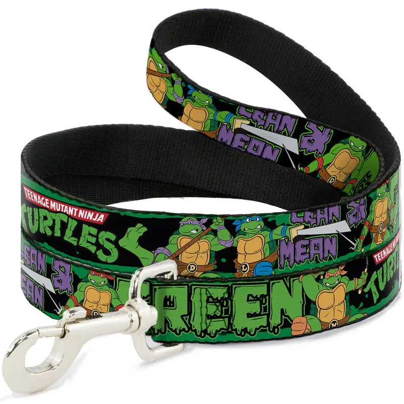 Dog Leash - Classic TEENAGE MUTANT NINJA TURTLES Logo/Group Pose5/LEAN MEAN & GREEN