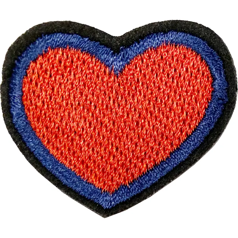 Heart with Blue & Black Outline - Patch