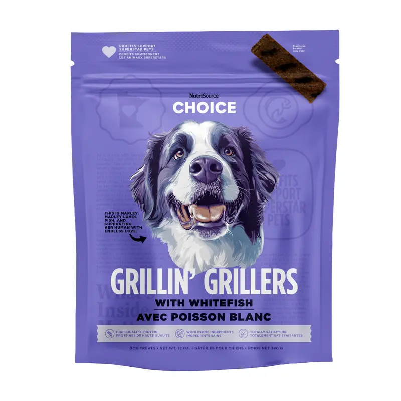 NutriSource Grillin' Grillers Dog Treats - Whitefish - 32oz Bag