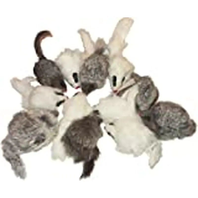Rattling Long Haired Real Fur Mice