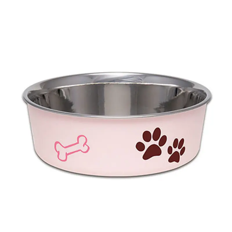Loving Pets Bella Stainless Steel Dog Bowl Pink Small