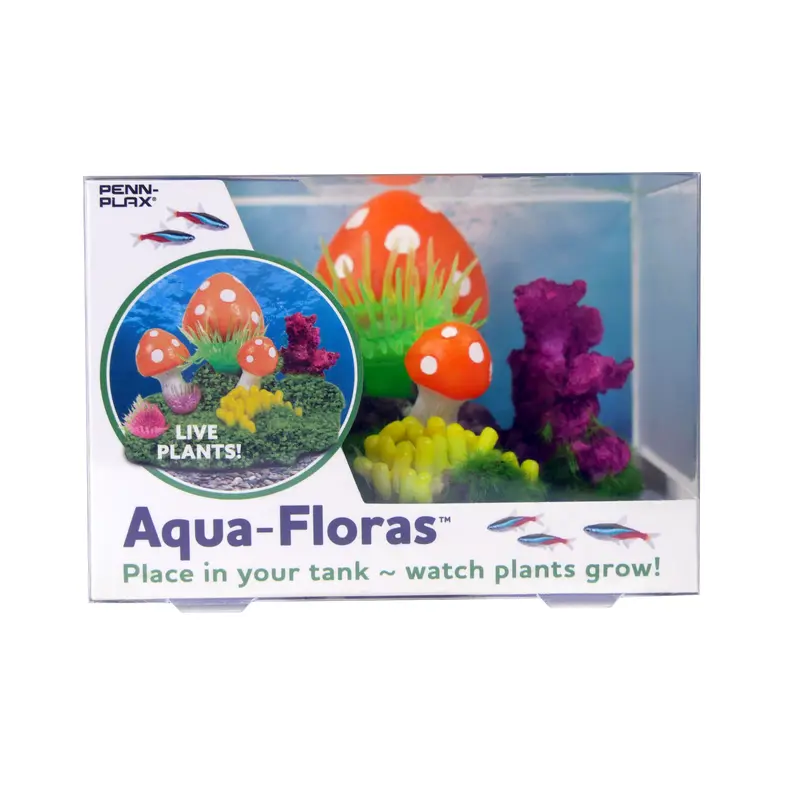 Penn Plax Tide & Treasure aqua-floras Mushroom Patch Medium Grows LIVE Plants