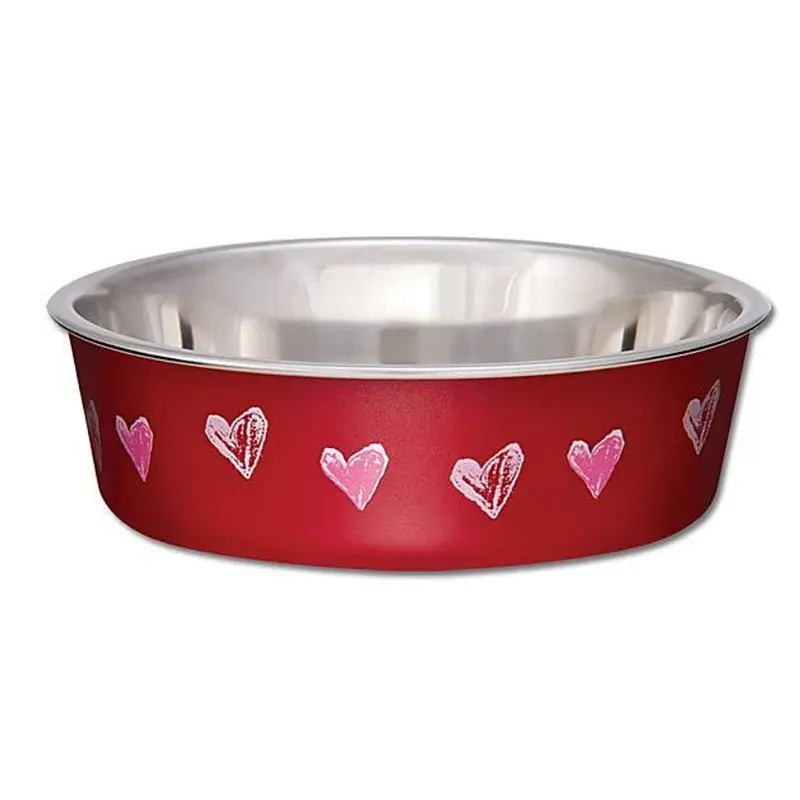 Loving Pets Bella Bowl - Valentine Red Hearts eXtra Small