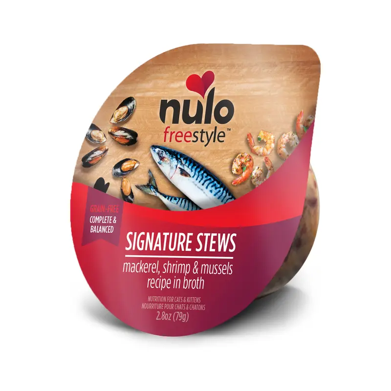 Nulo Freestyle 2.8oz Cat Food Stew Mackeral Shrim and Mussels