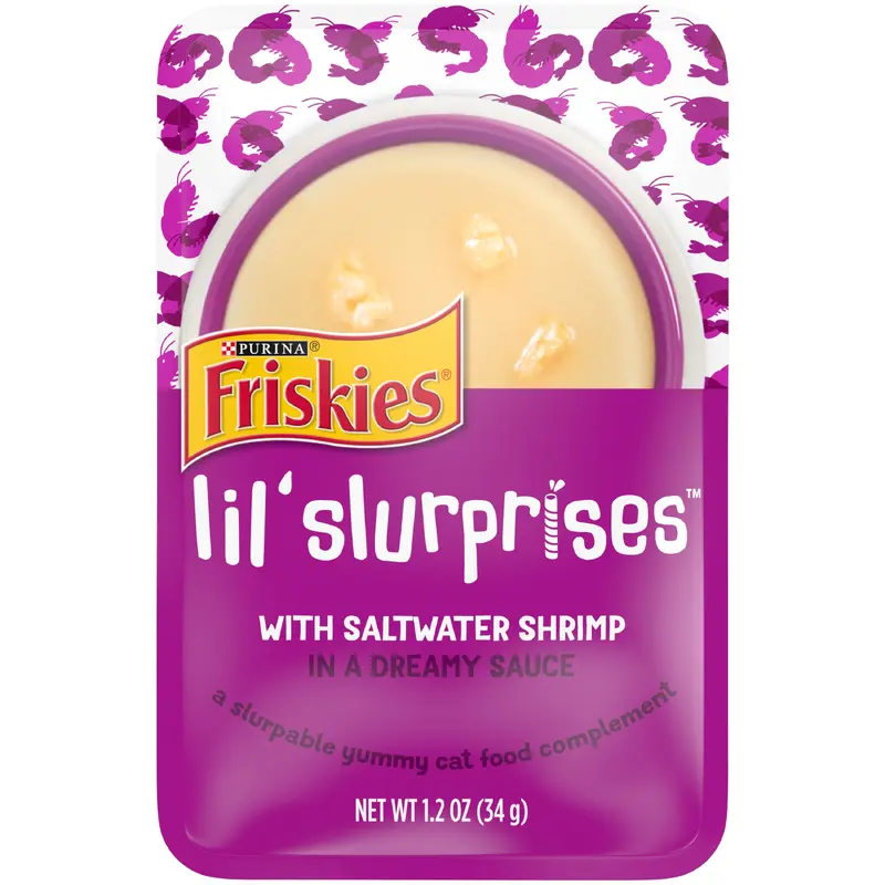 Purina Friskies Cat Food Complement, Lil Slurprises With Saltwater Shrimp 1.2oz