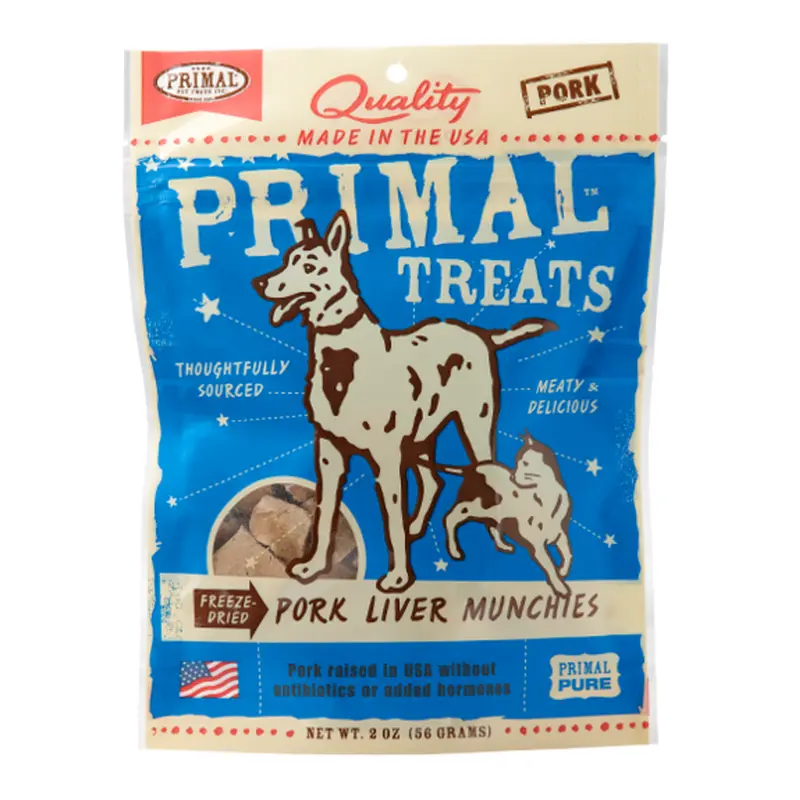 Primal Freeze Dried Grain Free Pork Liver Munchies Dog and Cat Treats