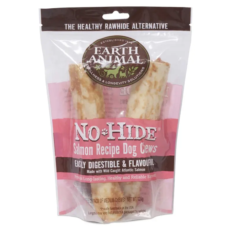 Earth Animal No Hide Salmon Chews Dog Treats 11" 2pk